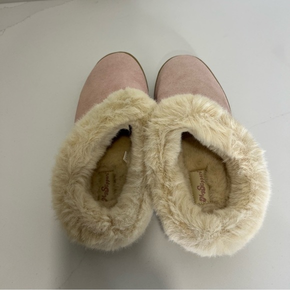 My Slippers Womens Faux Fur Suede Slip-On Slippers Pink Size 9 - Picture 3 of 10